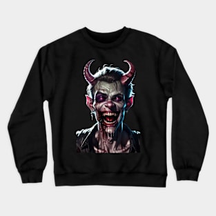 Crazy Laughing Devil with Bloody Smile Crewneck Sweatshirt